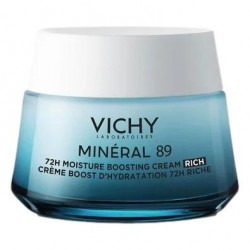 Vichy Minéral 89 Crema Hidratación 72H Textura Rica, 50 ml