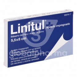 Linitul Apósitos Impregnados 5,5 x 8 cm, 10 sobres