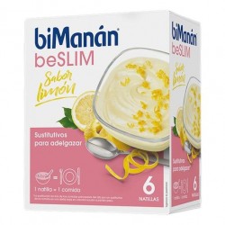 biManán Natillas Sabor Limón, 6 Sobres