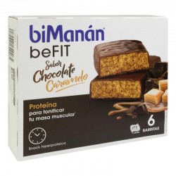 biManán Pro Barrita Chocolate Caramelo, 6 Unidades