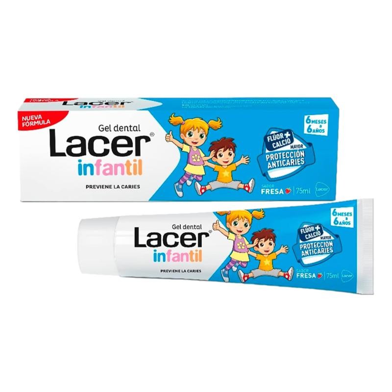 Lacer Infantil Gel Dental de 2 a 6 años Sabor Fresa, 75 ml - lacer