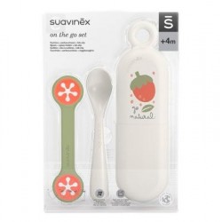 Suavinex Set on the Go Cuchara, Portacuchara y Sujetababeros, 1 Unidad