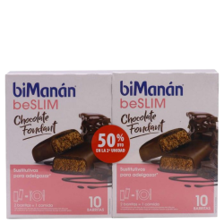 biManán beSLIM Duplo Barritas Chocolate Fondant, 10 Unidades