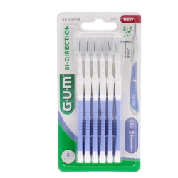 Gum Cepillo Interdental 2014 Bi-Direccion XS 0.6mm, 6 unidades