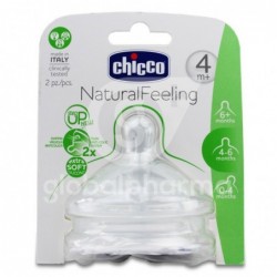 Chicco Tetina NaturalFeeling Flujo Regulable 4m+, 2 Unidades