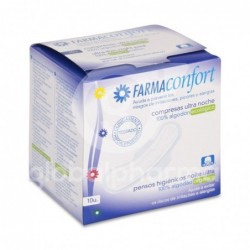 Farmaconfort  Compresa Ultrafina con Alas Noche, 10 Unidades
