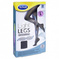 Scholl Light Legs Medias de Compresión Ligera 20 Den Negro Talla L,...