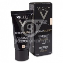 Vichy Dermablend Fondo de Maquillaje Fluido Corrector Tono 15 Opal,...