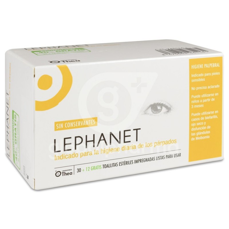 Lephanet Toallitas Estériles para Higiene Ocular, 30 Toallitas