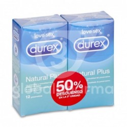 Pack Durex Natural Plus Preservativos 12 Preservativos, 2 Cajas