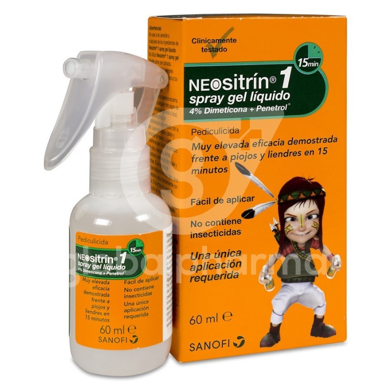 Neositrin Spray Gel 1 Minuto Tratamiento 100ml Piojos y Liendres