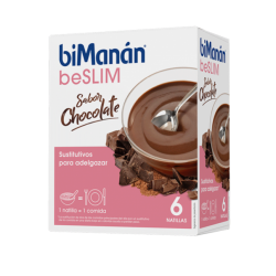 biManán beSLIM Natilla sabor chocolate, 6 sobres
