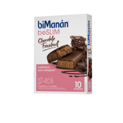biManán beSLIM Barritas Chocolate Fondant, 10 Unidades